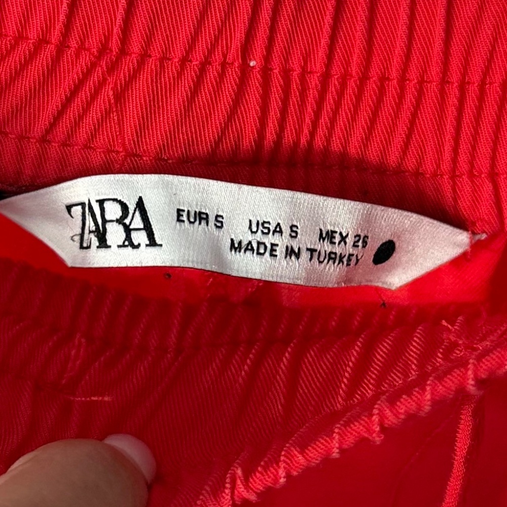 ZARA red draw string pants - Picture 3 of 3